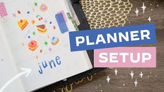 How I set up my Bullet Journal in a Pre-Printed Planner · June Monthly Spreads