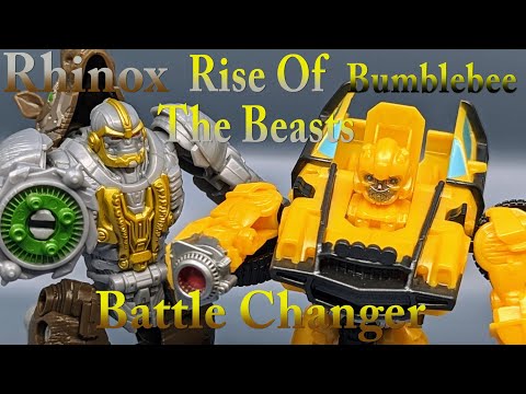 Chuck's Reviews Transformers Rise of the Beasts Battle Changers Rhinox and Bumblebee