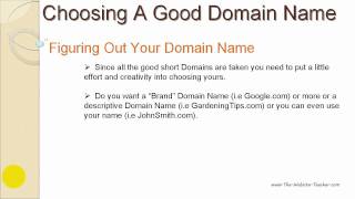 Choosing A Domain Name For Your Blog