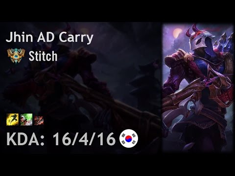 Jhin AD Carry vs Caitlyn - Stitch - KR Challenger Patch 7.8