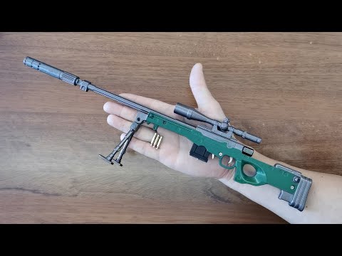 Mini AWM Toy Gun with Bullets Unboxing 2022 - Miniature Shell Ejection Sniper Rifle Gun