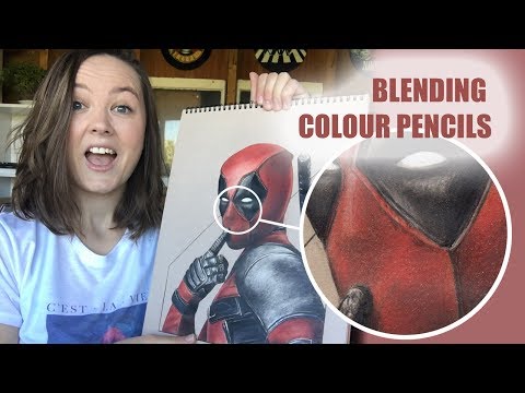 How to blend color pencil // DEADPOOL