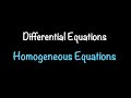 Differential Equations Homogeneous Equations Section 2 3 Math With Professor V