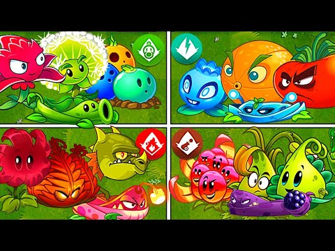 Random 4 Team Plants + Vine Battles - Who Will Win? - PvZ2 Team Plants vs Team Plants