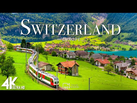 FLYING OVER SWITZERLAND (4K UHD) - Relaxing Music With Stunning Beautiful Nature (4K Video Ultra HD)
