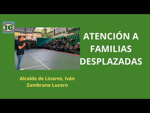 Atención a familias desplazadas en el coliseo de Linares, Nariño