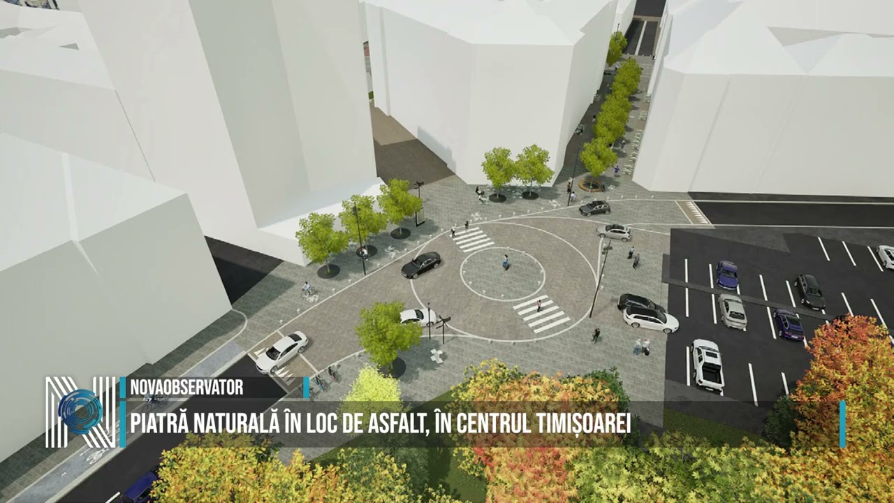 Piatră naturală în loc de asfalt, în centrul Timișoarei