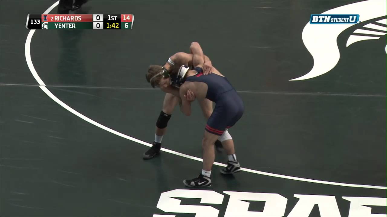 Illinois Fighting Illini at Michigan State Spartans Wrestling: 133 Pounds - Richards vs. Yenter
