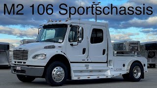 A preview image of the linked video showcasing 2011 Freightliner M2 106 Sportchassis