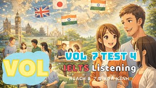 🎯 IELTS Listening Podcast - VOL 7 TEST 4 FULL 4 SECTION- | Phụ đề Anh & Việt |