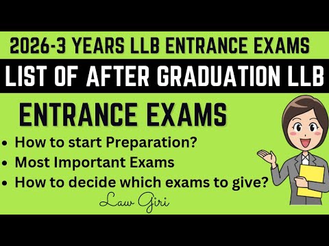 2026 Law Entrance Exam after Graduation|3 years LLB entrance exams List|NLU with 3 year LLB