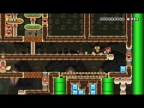 最初の♪ジャンプでルートがほとんど異なるSpeed run！修正 by スピラン+Kachi - Super Mario Maker - No Commentary 1br