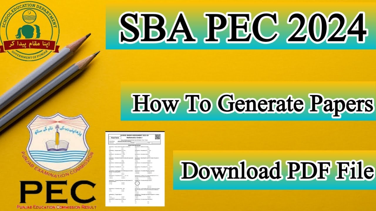 SBA Papers Generation 2024 | How To Generate Papers | How to download PDF file