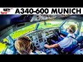Piloting SAA Airbus A340 600 To Munich Cockpit Views