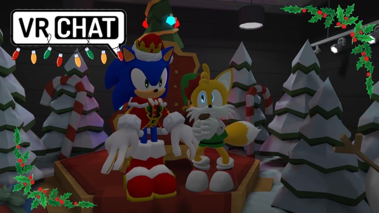 Cool Sonic and Tails Christmas shopping at the mall-VRChat