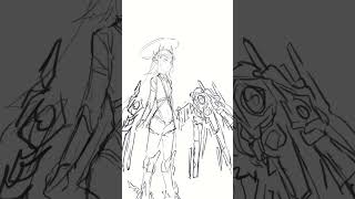 【イラストメイキング】メカ風の一伊那尓栖 #shorts