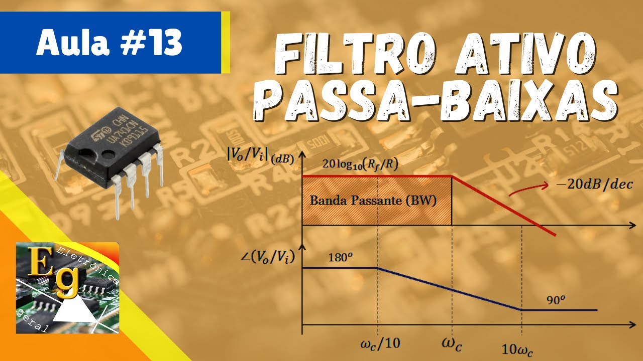 Filtro Ativo Passa baixas | Amplificador Operacional #13
