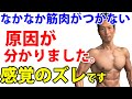 なかなか筋肉がつかない原因が分かりました。【感覚のズレ】です。ダンベルプレスでも、ラットプルダウンでもアームカールでもそれは起きています。誰にでも起きています。