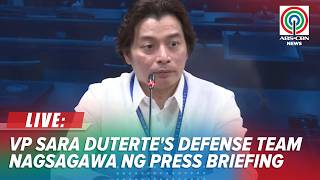 LIVE: VP Sara Duterte counsel Atty. Michael Poa holds press briefing on Impeachment Trial | August 5