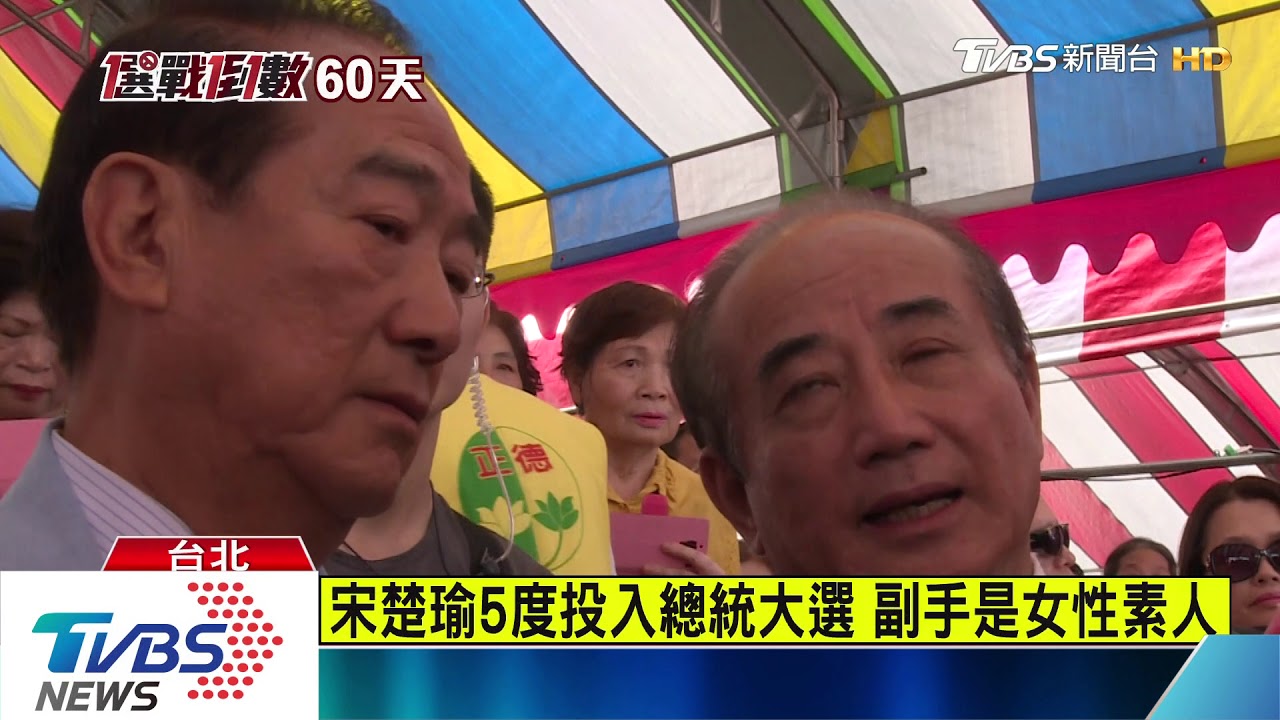 宋楚瑜5度投入總統大選　副手是女性素人