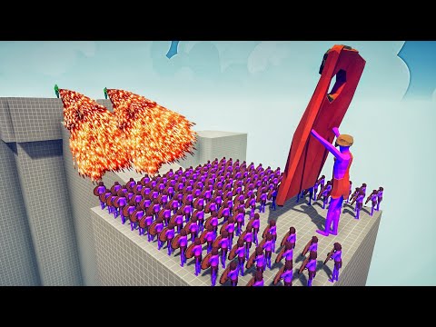 100x PURPLE TRIBESMEN & GIANT PROTECTOR vs 2x EVERY GOD - Totally Accurate Battle Simulator TABS