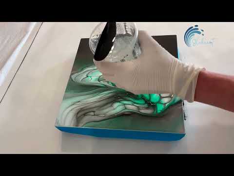 399. Sheleeart Fluid Artist - Green Serpent with a resin coat