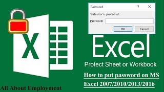 How to put password on MS excel file 2007/2010/2013/2016