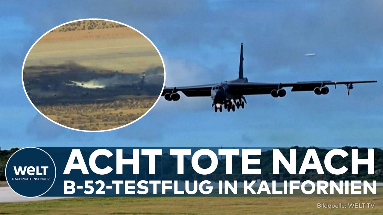 B-52-ABSTURZ IN DEN USA: Bomber geht in Flammen auf! Acht Tote nach Testflug