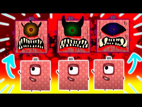 Numberblocks New Design 100 100 100 as Horror Version