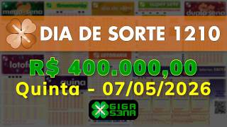 Resultado da Dia de Sorte 1210, Quinta-feira, 07/05/2026