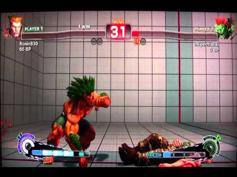 SSF4 Matches: Ronin830 (Guile) vs sNipermalliki (Blanka) 3