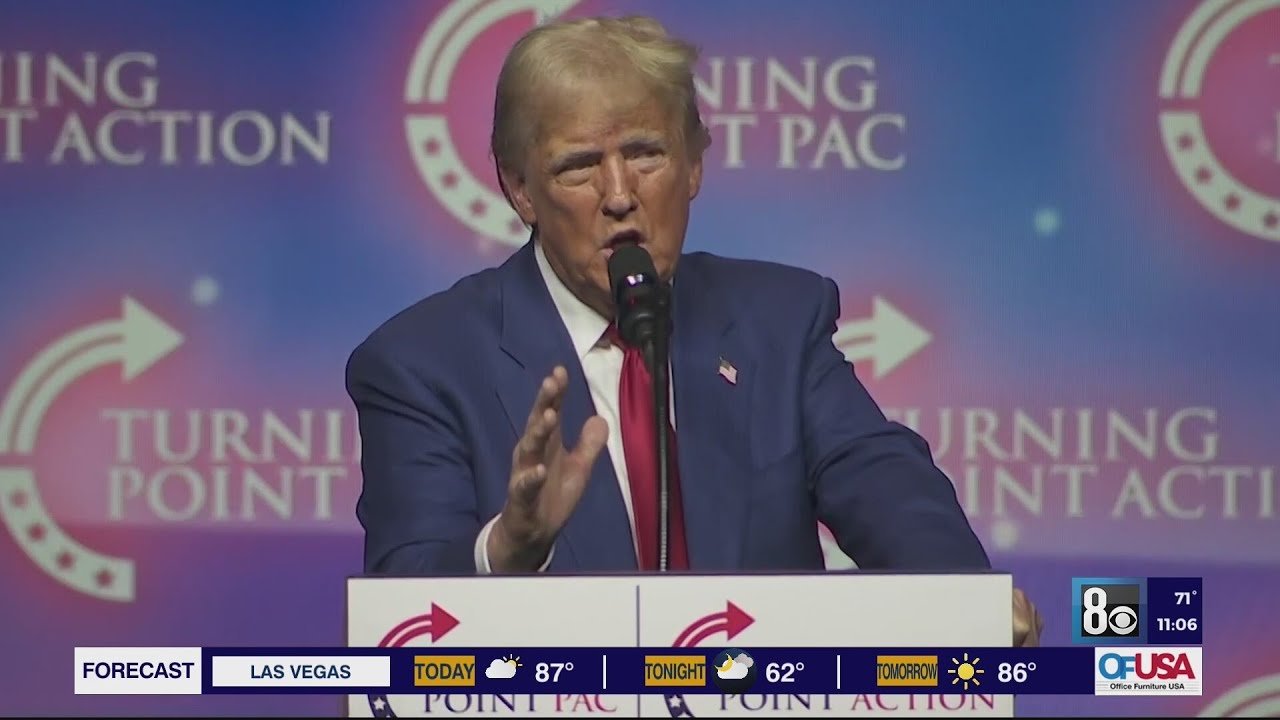 Trump holds rally in Las Vegas with Tulsi Gabbard