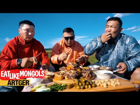 Mighty Beef Ribs for Mighty Mongolian Wrestlers! Mukbang Nomads! | Eat Like Mongols