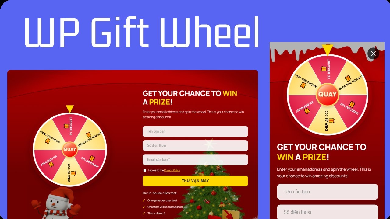 WP Gift Wheel - A beautiful gamification plugin to collect emails and boost engagement with spinning wheel prizes
