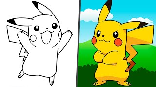 Pokemon Go Pikachu! How to draw and color