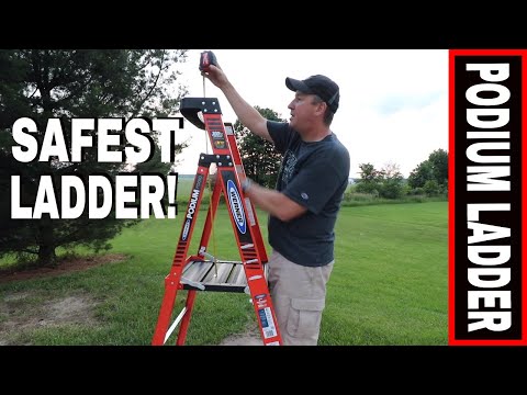 ULTRA SAFE PODIUM LADDER WITH 4X WORKZONE! 10" REACH!
