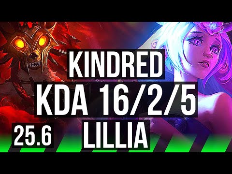KINDRED vs LILLIA (JGL) | 16/2/5, Legendary, 500+ games | EUW Master | 25.6