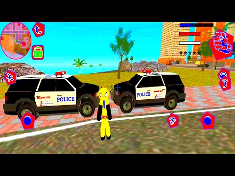 US Police Spider Stickman Rope Hero Video