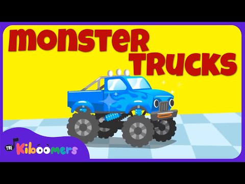 Monster Truck Car Wash Song for Kids | Learn Colors with Kids Cartoon Vehicles | The Kiboomers