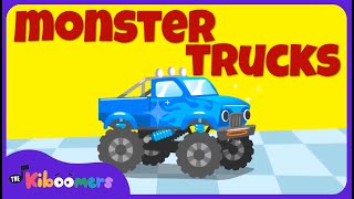 Monster Truck Car Wash Song for Kids | Learn Colors with Kids Cartoon Vehicles | The Kiboomers
