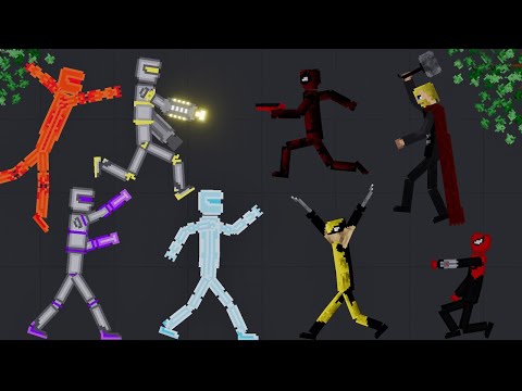 Super Droids vs Avengers in People Playground