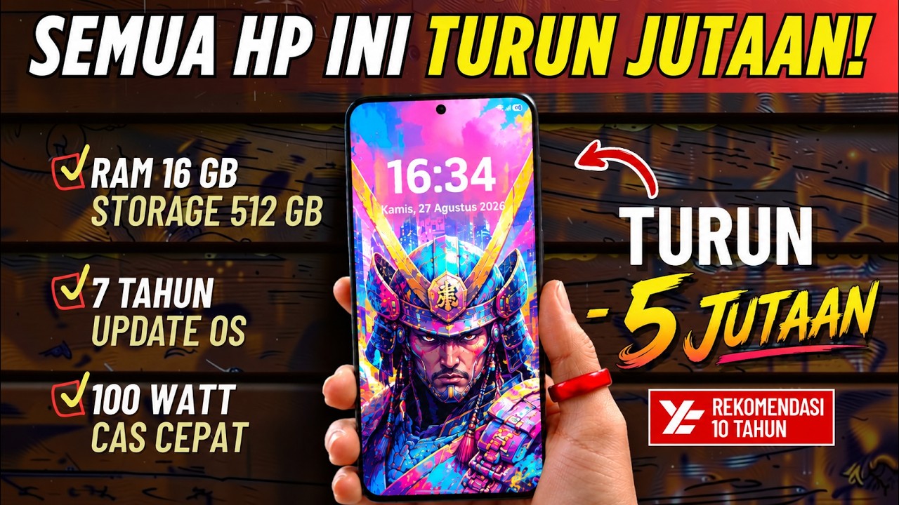 Turun Berjuta-Juta‼️ 5 HP TURUN HARGA PALING GILA DARI SEMUA MERK! Agustus 2026