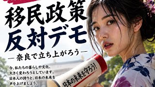 【🔥現地撮影🔥】妨害にも負けず開催 🔥　奈良・移民政策反対デモ　#移民政策　#奈良　#参政党  #日本保守党　#日本第一党　#しばき隊