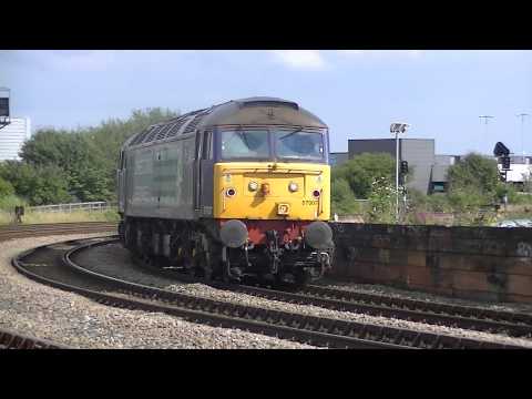 DRS 57007 and 57003 Nuclear Flask Train passing The Sage Gateshead