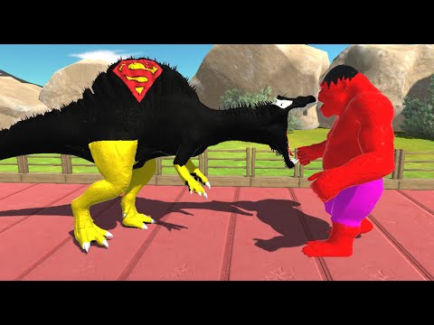 SPINOSAURUS SUPERMAN vs GORO HULK - Animal Revolt Battle Simulator ARBS