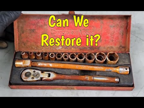 Vintage Snapon Tools 1/4" Ratchet / Socket Set and Box KRA-229 Restoration