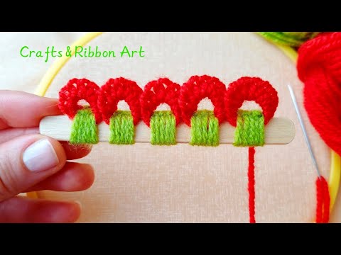 It's so Cute 🌺🌟 Superb Woolen Flower Making Trick using Ice Cream Stick - You will Love It
