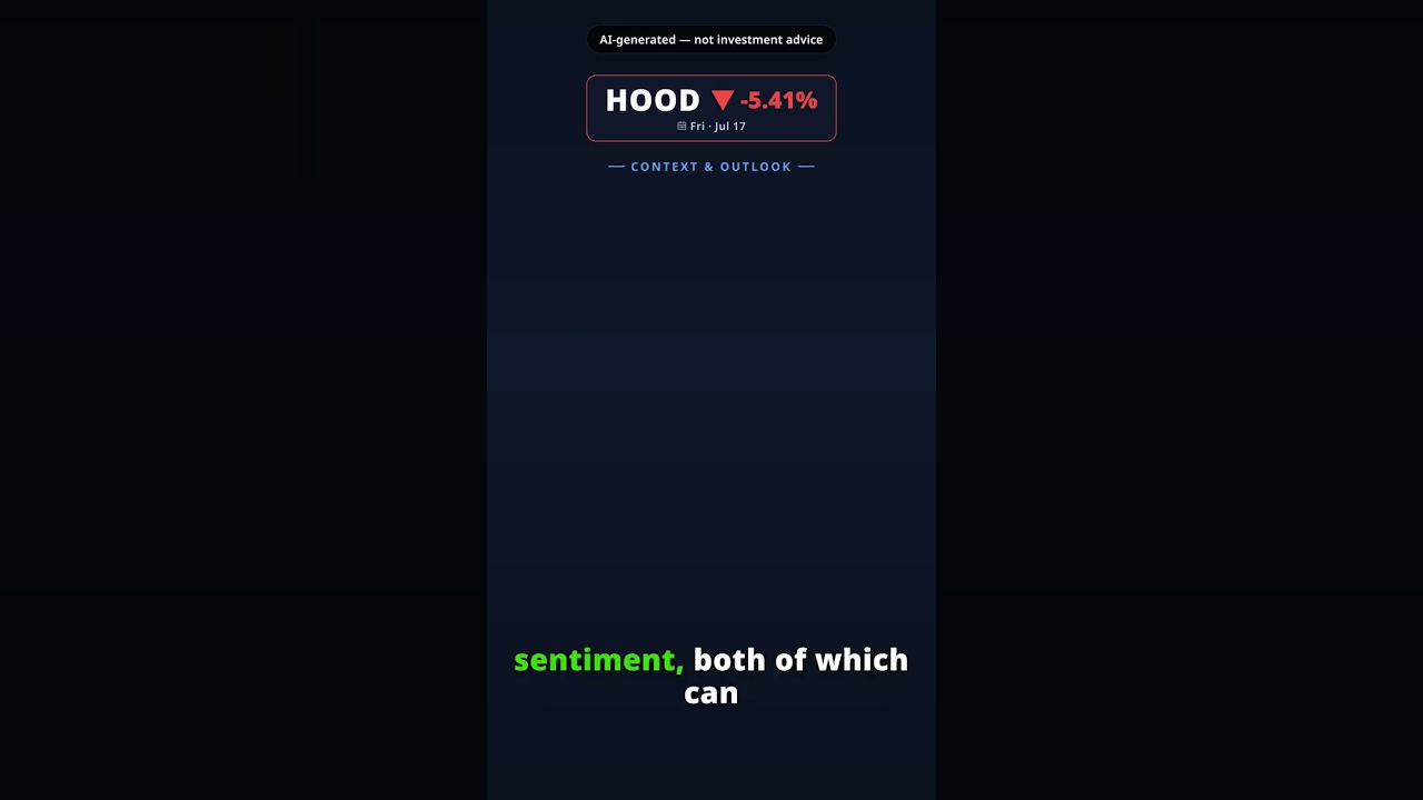 Why Is Robinhood Markets Stock Falling Today? HOOD -5.41% (Jul 17) — Retail Trading Slowdown