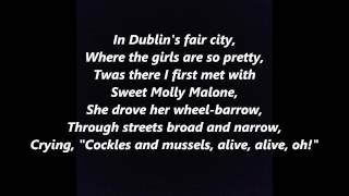 Irish Songs Molly Malone Cockles and Mussels In Dublin's Fair City words lyrics