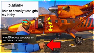 Trolling The Stupidest Tryhard of 2023 (Dodged Orbital Strike) GTA Online